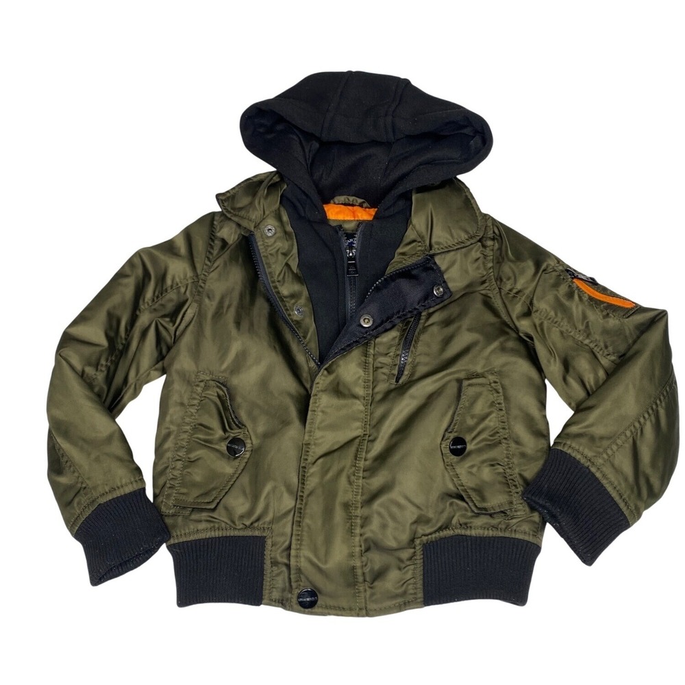 Bomber Jacket Urban Republic Kids / Boys XSmall 5/6 Army Green Flight-line